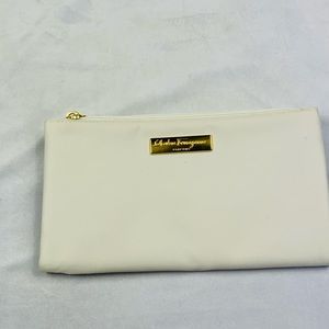 Salvatore ferragamo white clutch